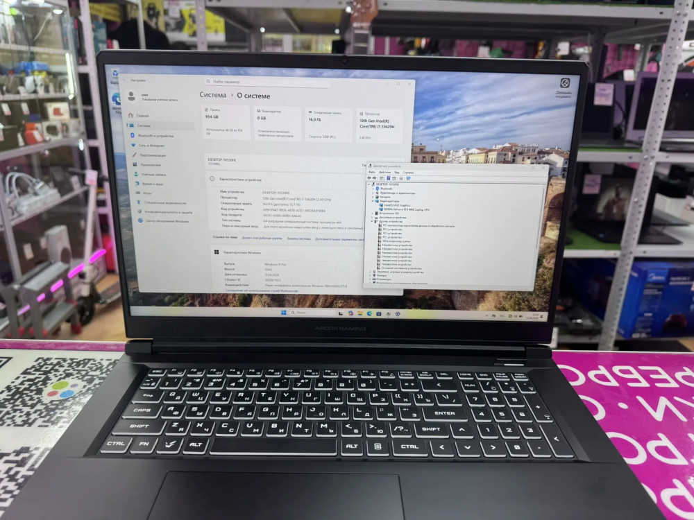 Ноутбук др марка ARDOR GAMING I7-13620H 1000/16GB 4060
