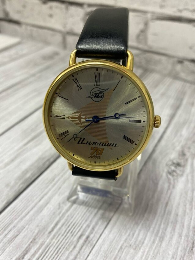 Часы Слава механика, позолота.